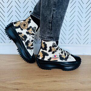 ⭐Rare Converse Run Star Hike Hi Women Shoes Sz 6.5 Leopard Platform Gold 172036C